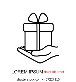 Line icon-  give a gift