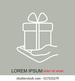 Line icon-  give a gift