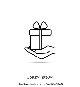 Line icon-  give a gift