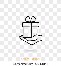 Line icon-  give a gift