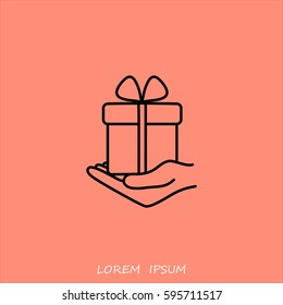 Line icon-  give a gift