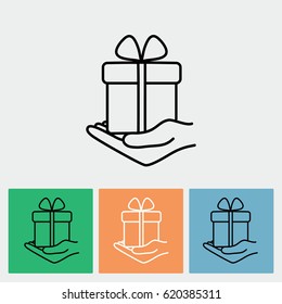 Line icon-  give a gift