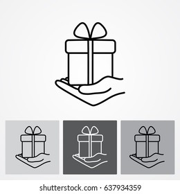 Line icon-  give a gift