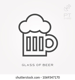 Line icon glass of beer