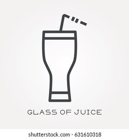 Line icon glass of juice