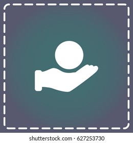 Line icon- Globe and hand