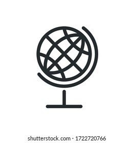 Line icon globe isolated on white background. Vector illustration.