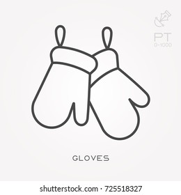 Line icon gloves