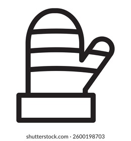 Line icon of gloves, symbolizing protection, warmth, and comfort. Ideal for winter, safety, and fashion-related themes.