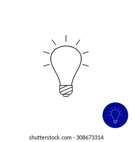 Line icon of glowing bulb
