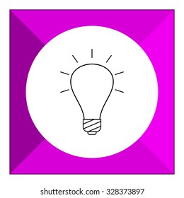 Line icon of glowing bulb