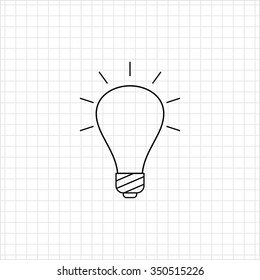 Line icon of glowing bulb