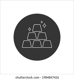 Line icon of gold bullion. Vector illustration