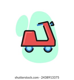 Line icon of golf cart. Scooter, moped, toy car. Automobiles concept. Can be used for topics like service, transportation, leisure