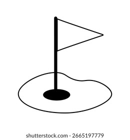 line icon golf flag design vector illustration