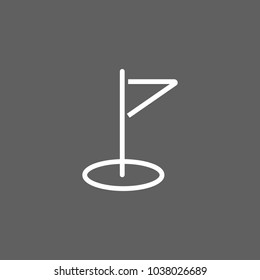 Line icon of golf hole. Destination, sport game, pointer. Sport and travel concept. Can be used for web pictograms, design and application icons