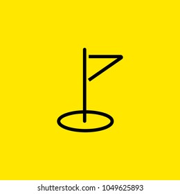 Line icon of golf hole. Destination, sport game, pointer. Sport and travel concept. Can be used for web pictograms, design and application icons