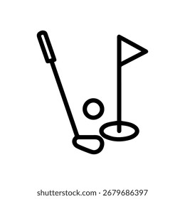 Liniensymbol, Golfvektor auf weißem Hintergrund, Vektorsymbol auf weißem Hintergrund