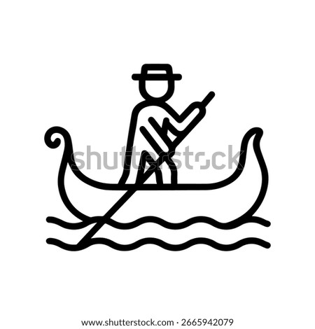 Line icon gondola ride vector on white background
Vector line icon on white background