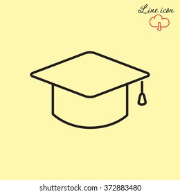 Line icon- graduation cap
