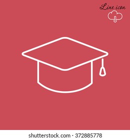 Line icon- graduation cap
