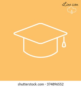 Line icon- graduation cap
