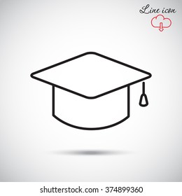 Line icon- graduation cap