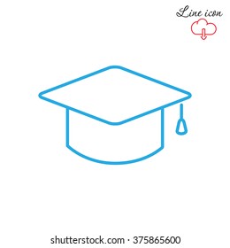 Line icon- graduation cap