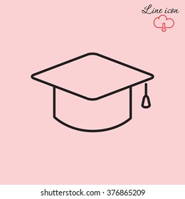 Line icon- graduation cap