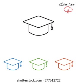 Line icon- graduation cap