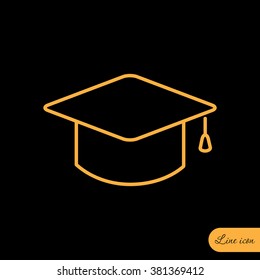 Line icon- graduation cap
