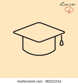 Line icon- graduation cap