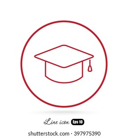 Line icon- graduation cap