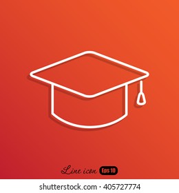 Line icon- graduation cap