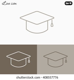 Line icon- graduation cap