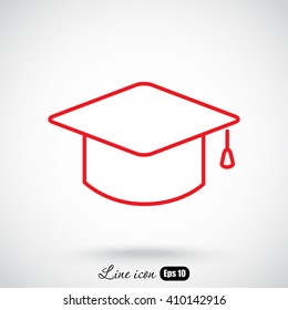 Line icon- graduation cap