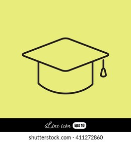 Line icon- graduation cap