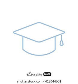Line icon- graduation cap