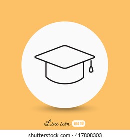 Line icon- graduation cap