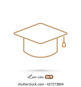 Line icon- graduation cap