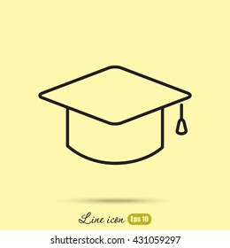 Line icon- graduation cap