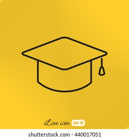 Line icon- graduation cap