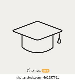 Line icon- graduation cap