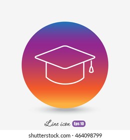 Line icon- graduation cap