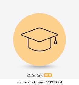 Line icon- graduation cap