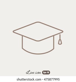 Line icon- graduation cap