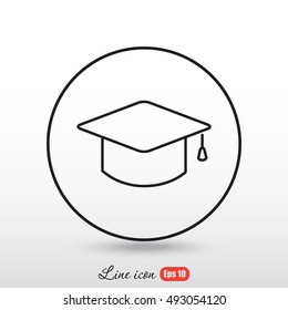 Line icon- graduation cap