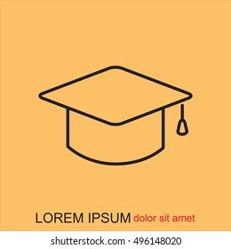 Line icon- graduation cap