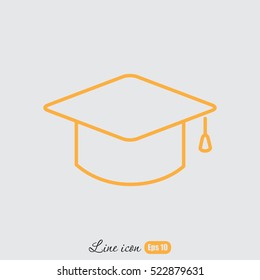 Line icon- graduation cap
