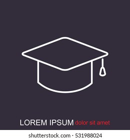 Line icon- graduation cap